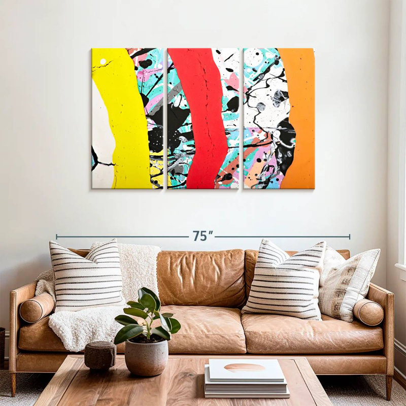 Avery Abstract Splatter, H 36 po x l 57 po