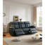 Non inclinable avec table rabattable et cuir véritable en mousse 3 porte-gobelets en acier inoxydable - bleu + gris