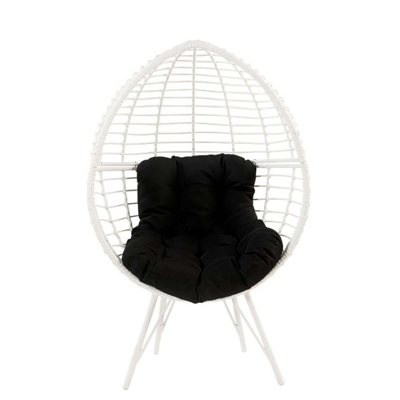 Chaise longue d'extérieur avec coussins Alathia, Polyester double