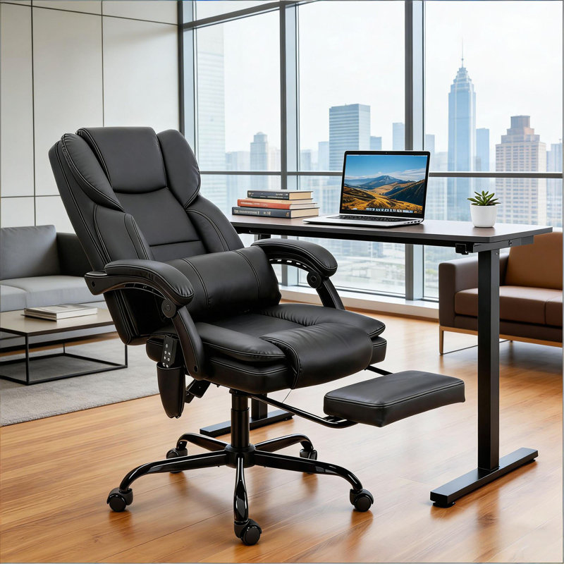 Fauteuil de bureau en similicuir avec massage, fauteuil de bureau, fauteuil inclinable