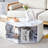 Hexagonal MDF Coffee Table, White Marbl Pattern Stickers, Multi-Hole Design To Give More Storage Space, Simple And Convenient Design Makes It Suitable For All Kinds Of Style Scenes. 25*21.6-1332669293