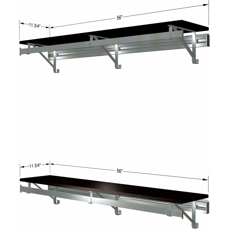 Double Shelf-Hang Closet System, Espresso, 8.5"H x 56"W x 11.75"D