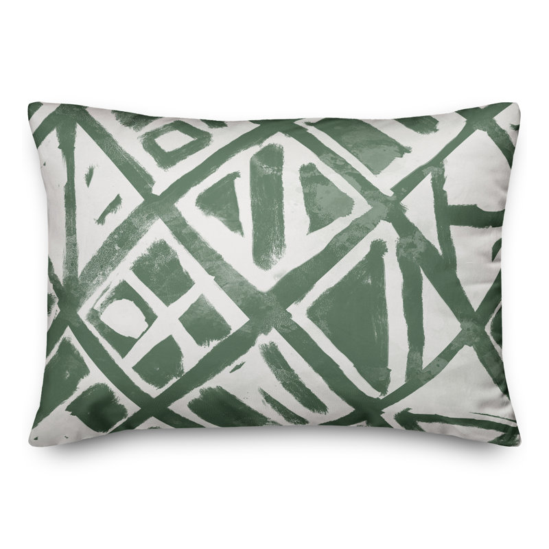 Abstract Outdoor Throw Pillow, Green