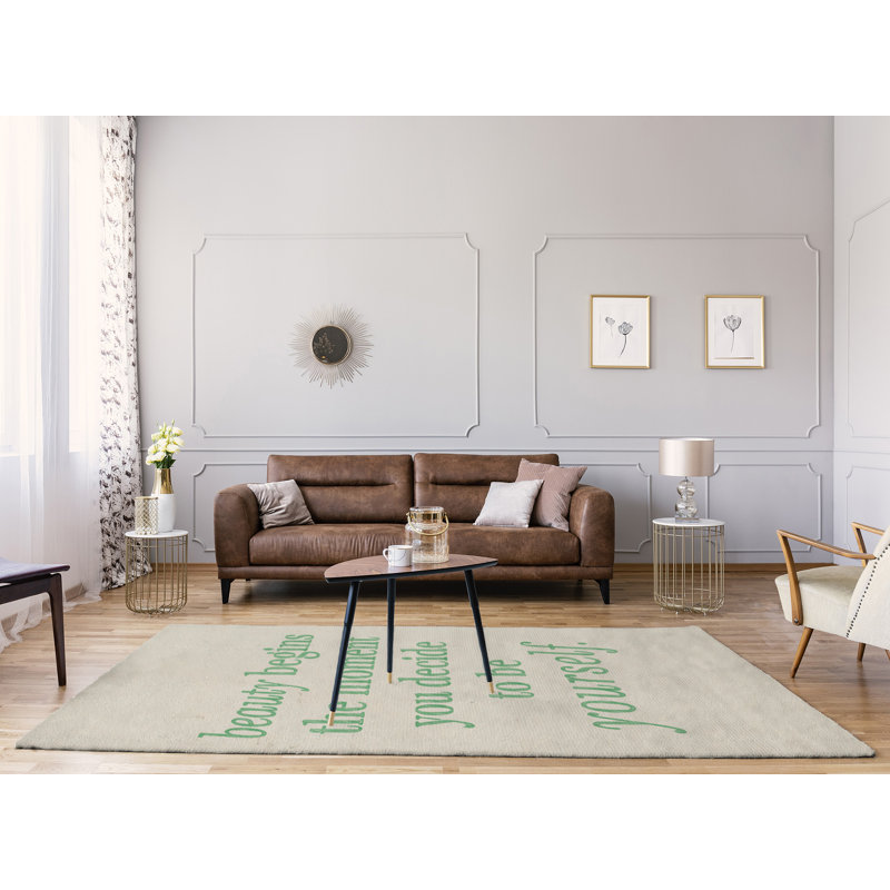 Tapis en poly-chenille à la main, Rectangle 5 pi x 7 pi