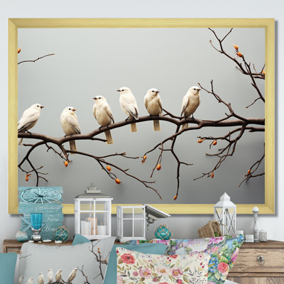 Reproduction d'art sur toile Contemporary Bird of Birds On Branch