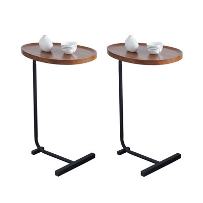 C-shaped Side Table, Small Sofa Table for Small Spaces, Living Room, Bedroom