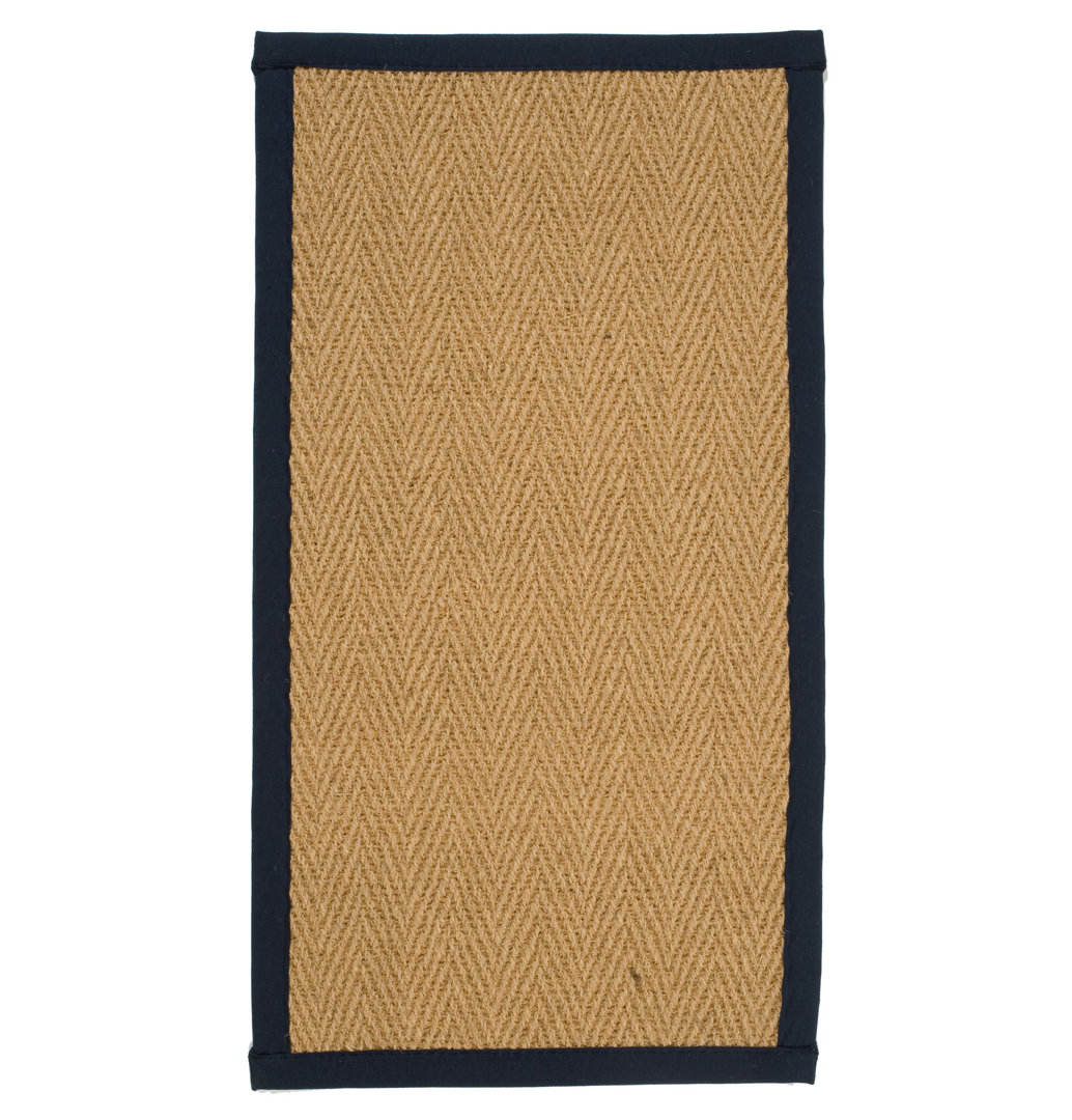 Herringbone Chevron Beige/Blue Rug