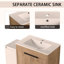 Meuble-lavabo autoportant de 42 po avec lavabo en céramique et armoires de rangement, porte à fermeture douce
