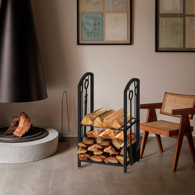 40cm W Metal Log Rack