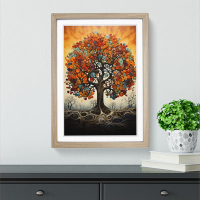 Tree Modern No.2 - Single Picture Frame Print on Wood