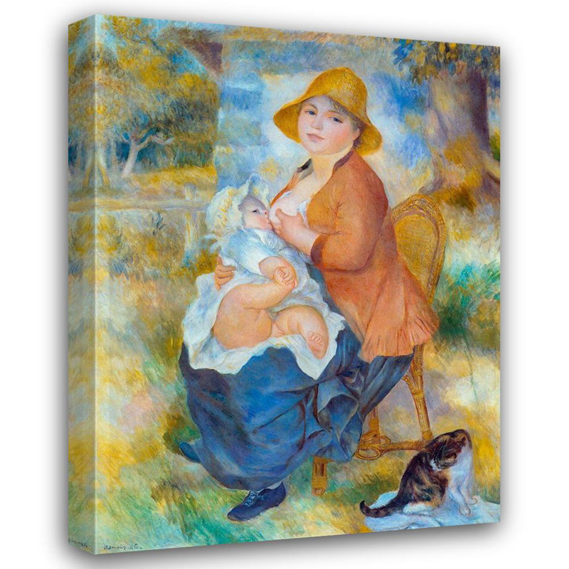 Art sur toile tendu avec la galerie Alcott Hill® Renoir, Pierre, Auguste, titre: Maternité, H 47 po x l 36 po
