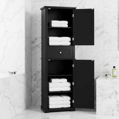Denai Freestanding Bathroom Linen Cabinet Tall Storage Cabinet