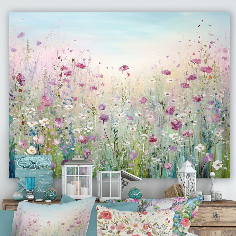 Art sur toile, "Fleurs sauvages", Toile tendue, H 24 po x l 32 po, Sans cadre