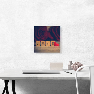 Love Love Cubes with Roses Home Decor - reproduction de photo sur toile tendue