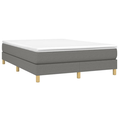 Structure de lit rectangulaire moderne en polyester gris foncé