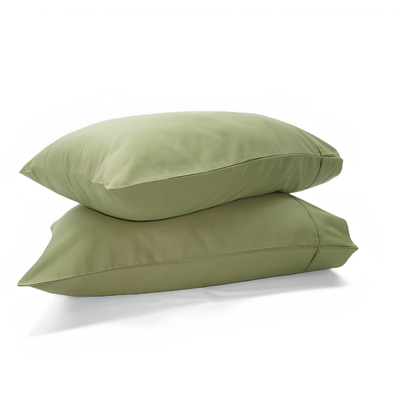 400TC Sateen Cotton Solid Pillowcases (Set Of 2), Sage