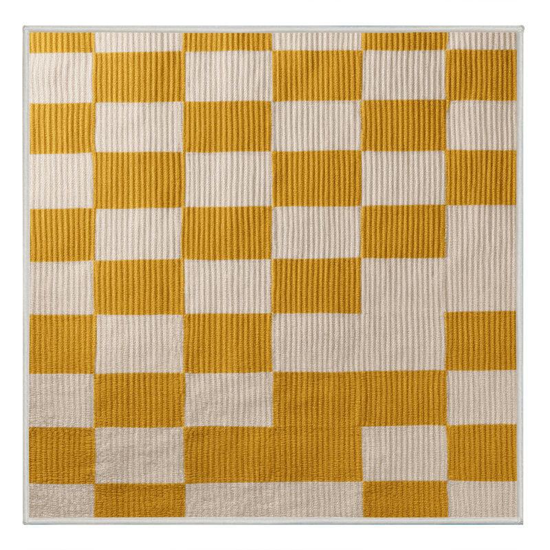 Machine Washable Botanical Brown Area Rug, Square 7'