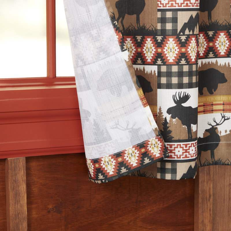 Polyester Semi Sheer Curtain Pair, 27" W x 36" L, Brown