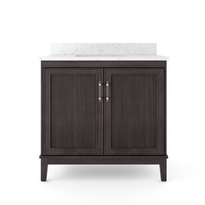  Meuble-lavabo simple 36 po avec plateau en quartz Sianni