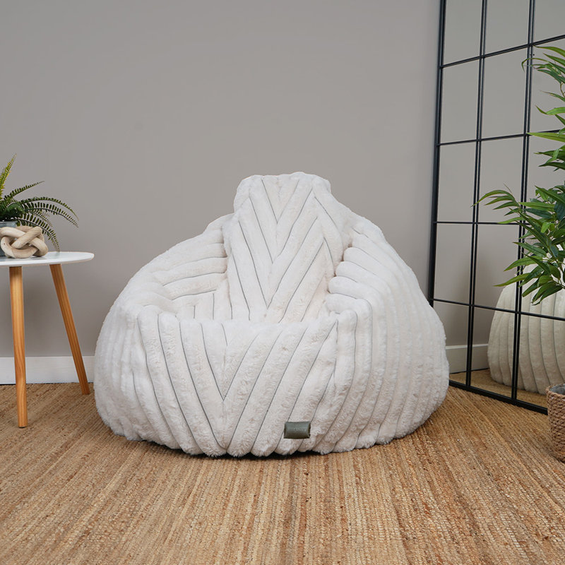 Polyester Refillable Bean Bag Chair, Ivory