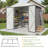6 Ft. W X 4 Ft. D Metal Storage Shed With Floor Frame, Gray-124456355