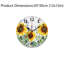 Horloge murale jaune, tournesol et baies bleues, 12 X 12 pouces pour solarium et jardin