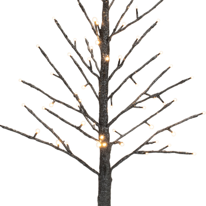 LED Glittered Twig Tree, 36" H x 17" W x 17" D, Brown
