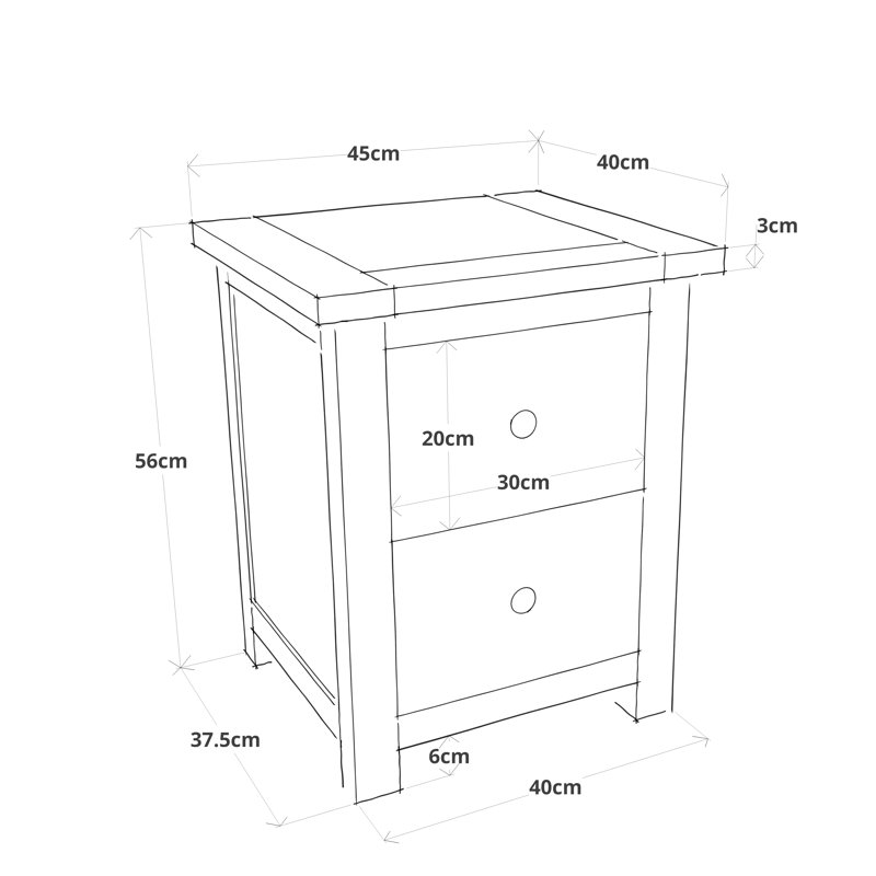 Escudero 45 cm W Bedside Table, Brass