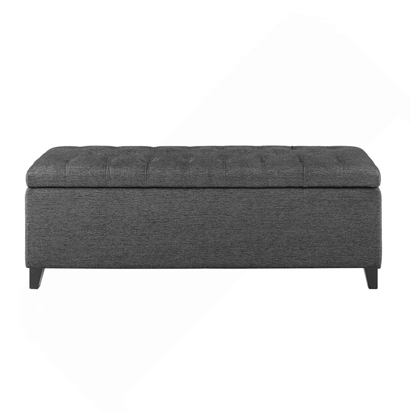 Banc de rangement capitonné à fermeture douce, Gris anthracite