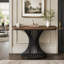 Console de 99 cm (39 pouces), table d'appoint pour canapé avec piètement géométrique en métal