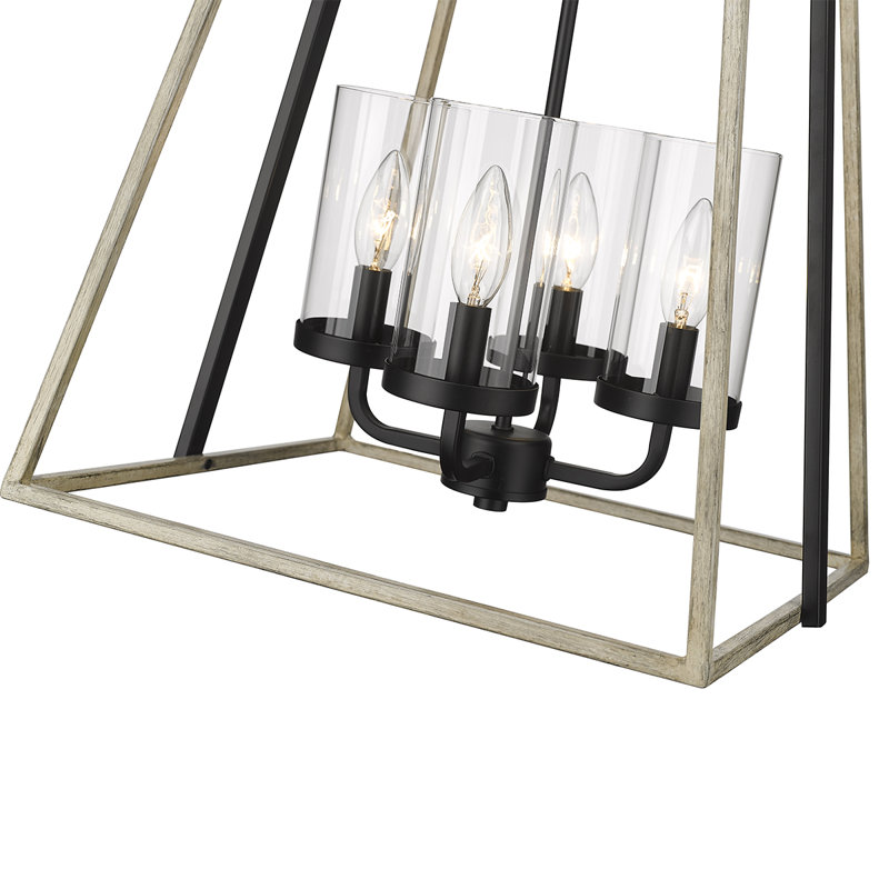 Luminaire suspendu carré à 4 lumières 