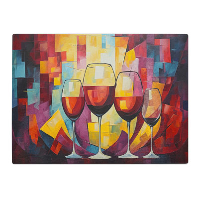 Wine Abstract  Glass Chopping Board