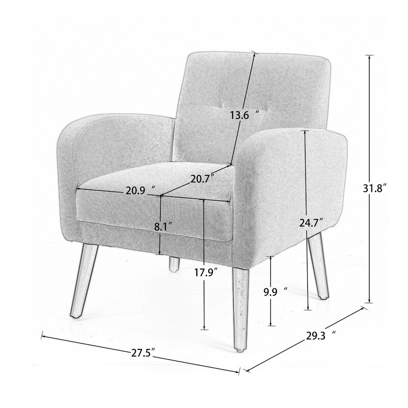 Corrigan Studio® Etude Upholstered Armchair | Wayfair