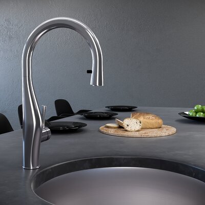 Vision Hidden Pull-down Single Handle Kitchen Faucet -  Houzer, VISPD-869-PC