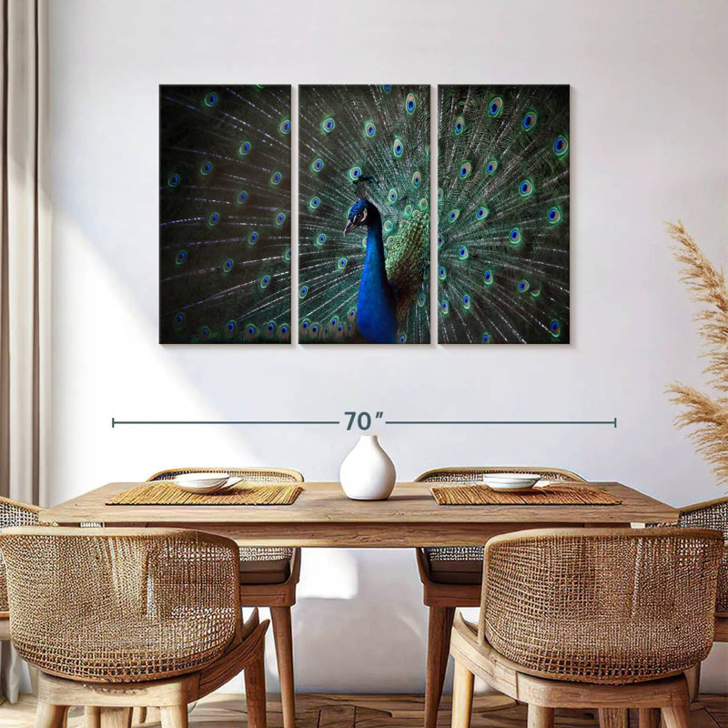 Brampt Noble Blue Peacock, 36" H x 57" W