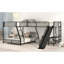 Lit superposé en L avec lit mezzanine, bureau intégré et glissade,