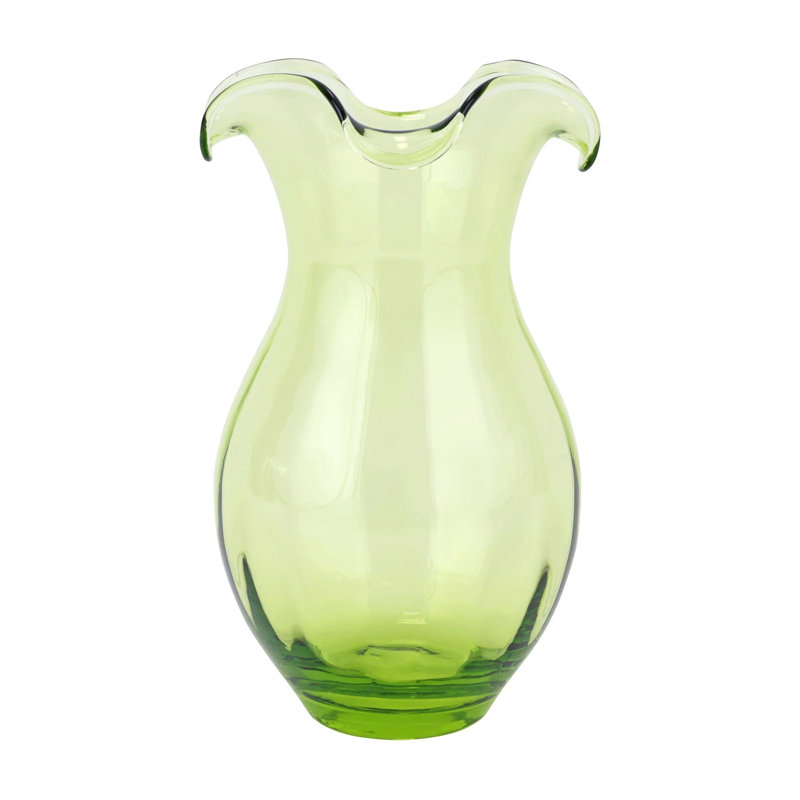 Vase moyen en verre Hibiscus, Vert