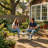 2-person Outdoor Conversation Set With PVC-coated polyester Chairs & Marble-look Table - 3-piece Patio Bistro Set For Small Spaces-1215533602