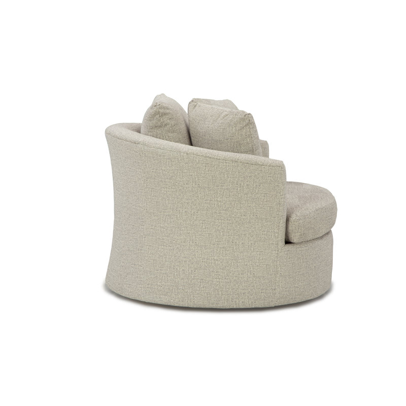 Ventura 49'' Oversized Swivel Barrel Chair, Drift Linen Performance Chenille