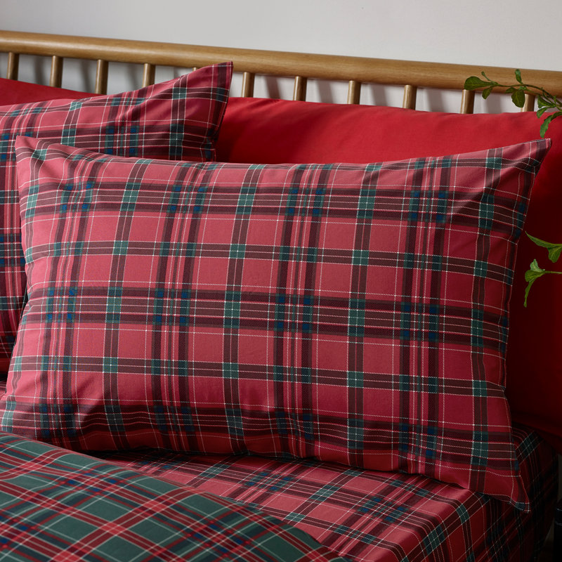 Tartan Check Reversible Duvet Cover Set, Single