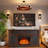 Electric Fireplace Tv Stand With Spacious Storage Console, Embossed Rustic Design, Remote Control, Cord Management, And Adjustable Shelves For Living Room-1105822678