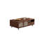 Table basse avec porte en rotin rétro français-834427185