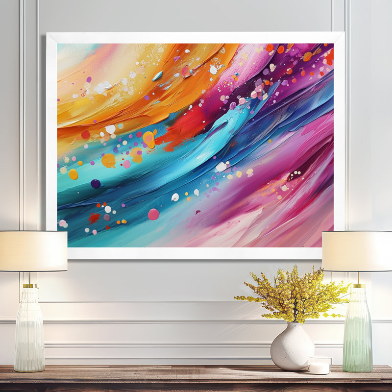 Odesser - Abstract Wall Art, H 30 po x l 40 po, Floater Framed, Blanc