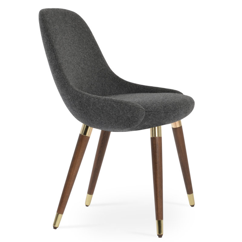 Chaise d'appoint en bois Gazel, Gris foncé