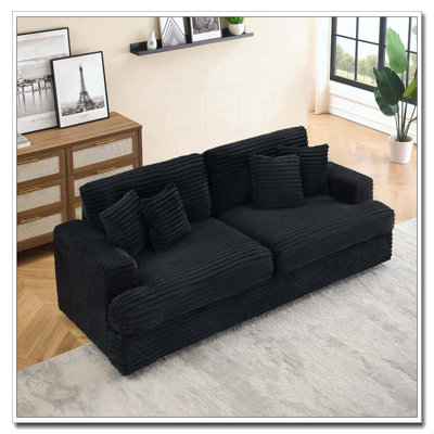 88.58" corduroy 3-seater sofa