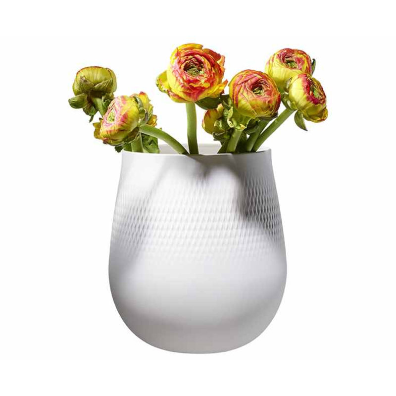 Grand vase Villeroy & Boch, H 9 po x l 8,25 po x P 8,25 po, Blanc mat