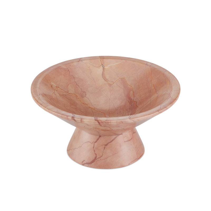 Lubo Handmade Marble Decorative Bowl, Rosa, 6" H x 13" W x 13" D