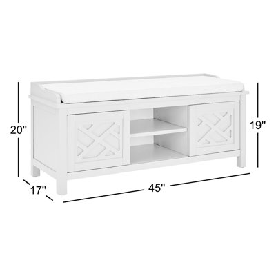Banc de rangement rembourré en lin 45 po Coventry