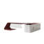 Bureau de direction en L 86,61 po blanc et rouge avec armoire latérale et serrure à combinaison-869292181