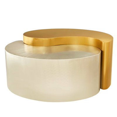 Contemporary Style Coffee Table With Iron Sheet Frame